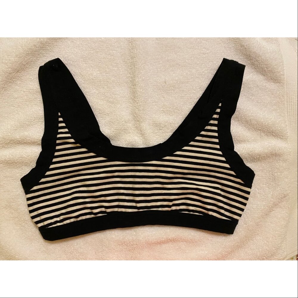 Thunderpants Bralette - Black & White Stripes NWOT